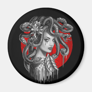 MEDUSA -ギリシャ神話のタトゥー出身のヘビ頭の少女 マグネット