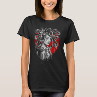 MEDUSA – ギリシャ神話タトゥーのスネークヘッドガール Tシャツ