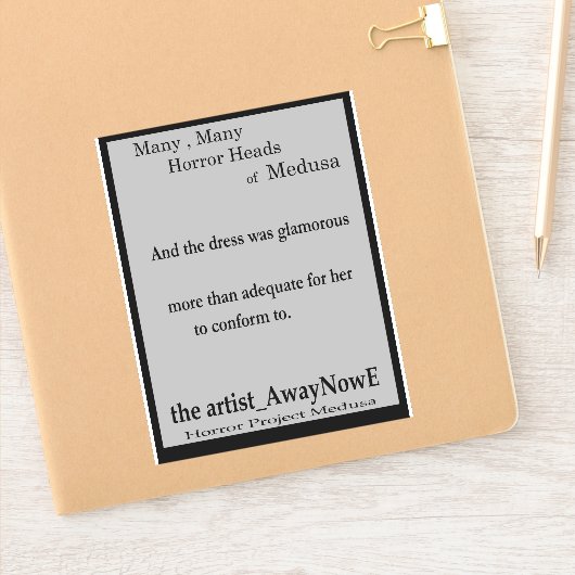 Medusa 4MMHeadsフレーズ2025ホラーブックAwaynowe シール (ノートブック)