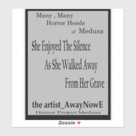 Medusa 8MMHeads Phrases 2025 Horror Book Awaynowe シール