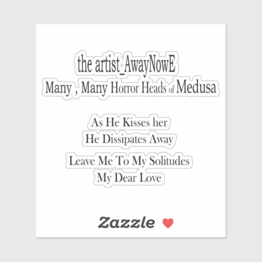 Medusa awaynowe Horror 1MMHead Bphrases Diecut 25 シール (シート)