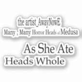 Medusa awaynowe Horror 2MMHead Bphrases Diecut 25 シール (正面)