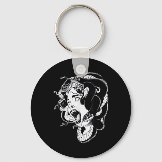 Medusa Blackworkタトゥーフラッシュ キーホルダー (正面)