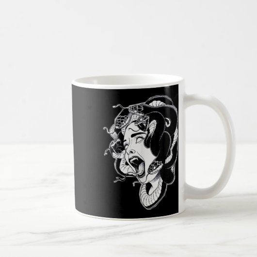 Medusa Blackworkタトゥーフラッシュ コーヒーマグカップ (右)