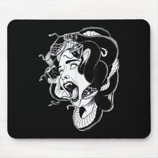 Medusa Blackworkタトゥーフラッシュ マウスパッド (正面)