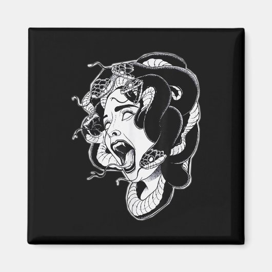Medusa Blackworkタトゥーフラッシュ マグネット (正面)