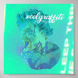 Medusa - Cyan Eutitic Poster by xcelgraffiti ポスター