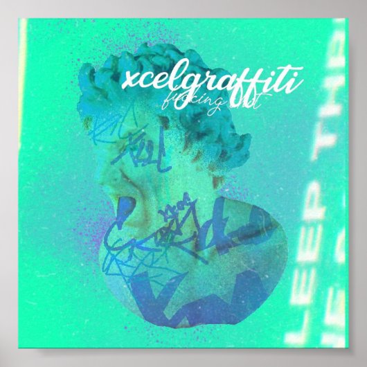 Medusa - Cyan Eutitic Poster by xcelgraffiti ポスター (正面)