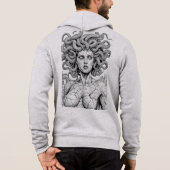 Medusa Gorgon Minimalist Line Art Hoodie パーカ (裏面)