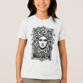 Medusa Greek Goddess with snakes illustration トライブレンドＴシャツ (正面)
