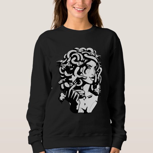 Medusa Head Snake Hair Greek Mythology Ancient Lov スウェットシャツ (正面)