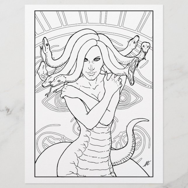 Medusa The Gorgon – カラーリングページ (正面)