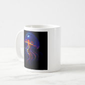 Méduse Fluorescente Fond Marin コーヒーマグカップ (正面左)