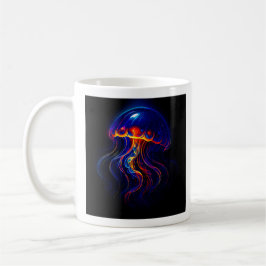 Méduse Fluorescente Fond Marin コーヒーマグカップ