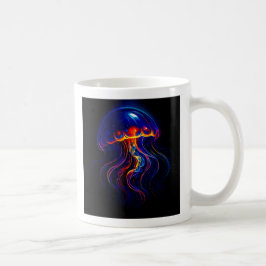 Méduse Fluorescente Fond Marin コーヒーマグカップ