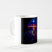 Méduse Fluorescente Fond Marin コーヒーマグカップ (正面左)