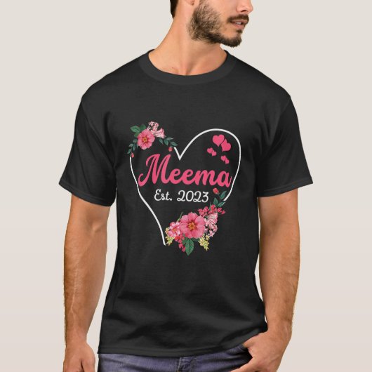 Meema To Grandma 2023 Pregnancy Announcement Funny Tシャツ (正面)