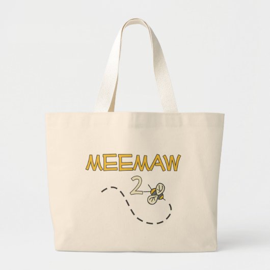 Meemaw 2の蜂 ラージトートバッグ (正面)