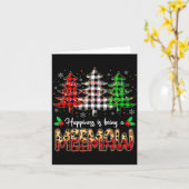 Meemaw Christmas Tree Xmas Buffalo Plaid Red White カード (黄色い花)