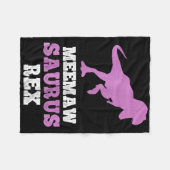 Meemaw-saurus Rex Dino Dinosaur Meemawsaurus Funny フリースブランケット (正面(横))