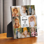 Meemaw We Love Youハートモダンコラージュ フォトプラーク<br><div class="desc">The Meemaw We Love Youハートコラージュモダンプラークは、あなたの祖母への愛を示すパーソナライズされた感動的で贈り物である。美しくデザインされたプラークは、ハート型の写真コラージュを備え、家族の写真をレイアウトで追加できお気に入りのるこモダンとができるスタイリッシュ。心のこもった「We Love You,  Grandma」のメッセージが目立って表示され、誕生日や母の日など特別な機会に最適な記念品となる。永遠の思い出を生み出して、この一種類のフォトコラージュのプラークとあなたの絆を。</div>