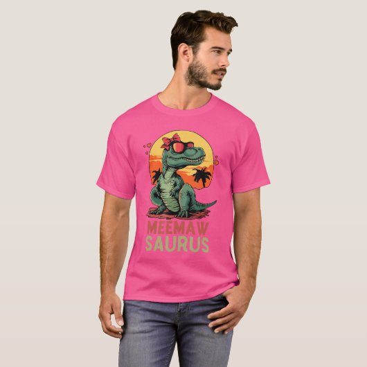 MeemawSaurus Dino Dinosaur MeemawSaurusRe Funnyre Tシャツ (正面フル)