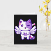 Meemeow Cute Cat Plu-shirt  カード (黄色い花)