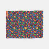 Meepleパターン毛布 フリースブランケット (正面(横))