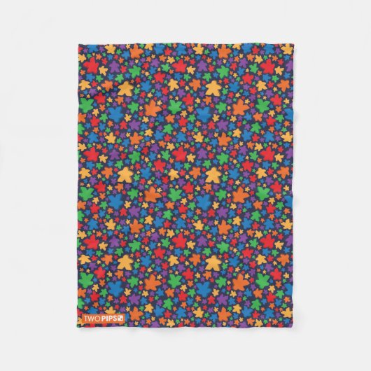 Meepleパターン毛布 フリースブランケット (正面)