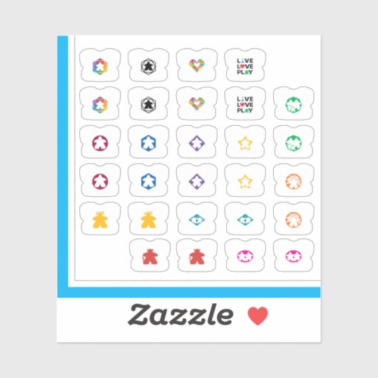 Meeple Tee Stickers - Variety Pack シール (シート)