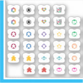 Meeple Tee Stickers - Variety Pack シール (正面)