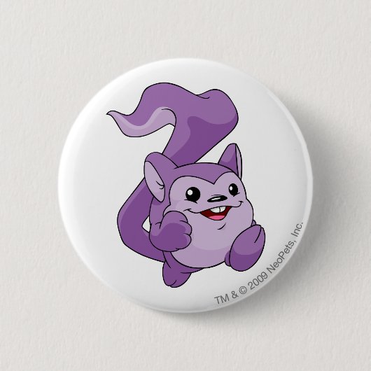 Meercaの紫色 缶バッジ (正面)