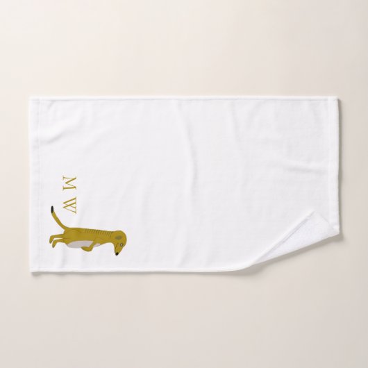 Meercat Design Monogrammed バスタオルセット (ハンドタオル)