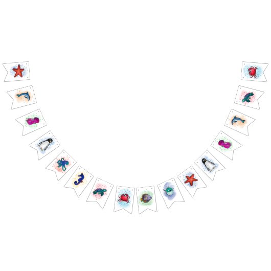 Meerestiere Party Deko バンティングフラッグ (全)