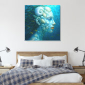 Meerjungfrau in Muscheln - Malerei Stil キャンバスプリント (インサイチュ (寝室))