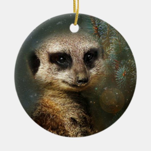 Meerkatのクリスマスのオーナメント セラミックオーナメント (正面)