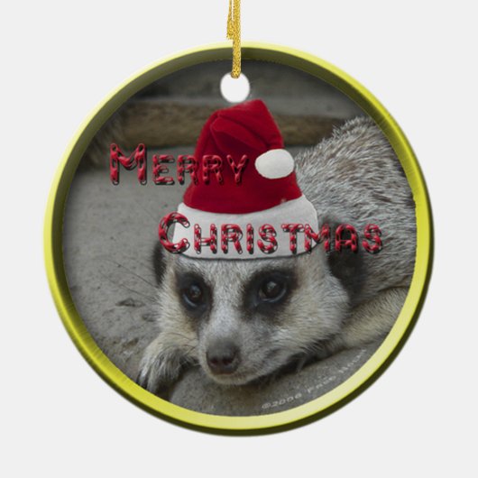 Meerkatのメリークリスマス セラミックオーナメント (裏面)
