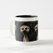 Meerkatの大きいコーヒー・マグ! ツートーンマグカップ (正面左)