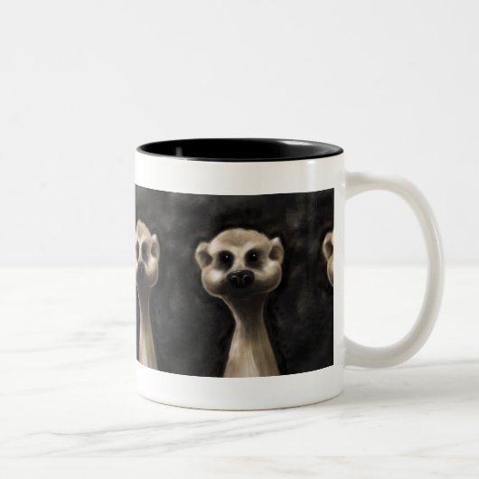 Meerkatの大きいコーヒー・マグ! ツートーンマグカップ (右)