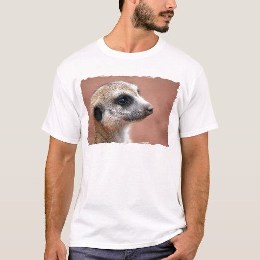 Meerkatの好奇心が強い男性Tシャツ Tシャツ (正面)