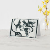 Meerkatの子犬-芸術カード カード (黄色い花)