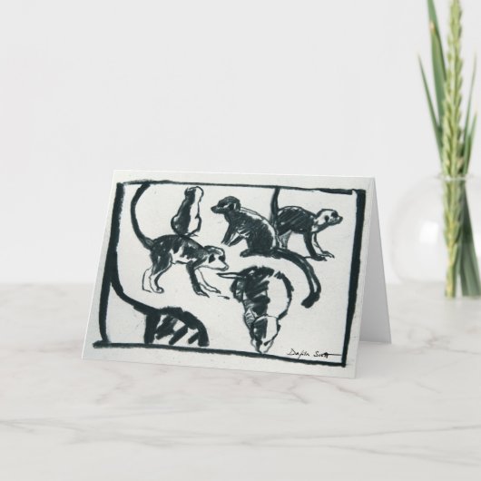 Meerkatの子犬-芸術カード カード (正面)