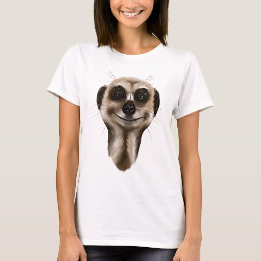 Meerkatはワイシャツに直面します Tシャツ (正面)