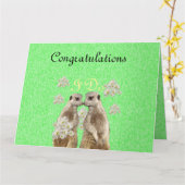 Meerkatは結婚式誓約に大きい結婚式の招待状を取ります カード (黄色い花)