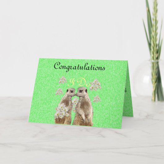 Meerkatは結婚式誓約、結婚式の招待状を取ります カード (正面)