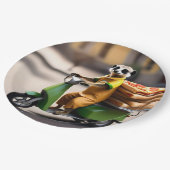 Meerkatピザをタックタックで配達する ペーパープレート (アングル)