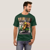 Meerkatピザをタックタックで配達する Tシャツ (正面フル)