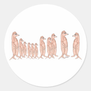 Meerkat家族のステッカー ラウンドシール