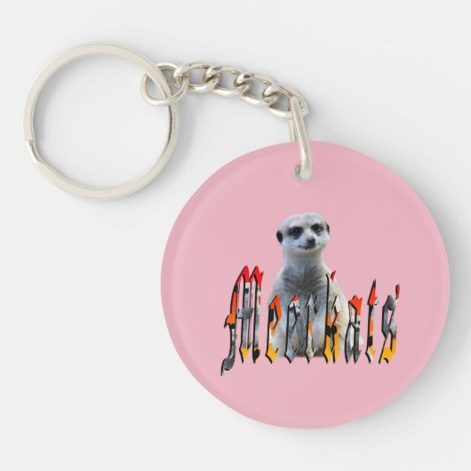 Meerkat：名前の後ろの毛皮の影 キーホルダー (正面)