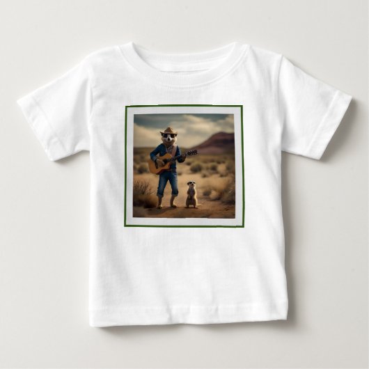 Meerkat Duet：一緒に調和で行く ベビーTシャツ (正面)